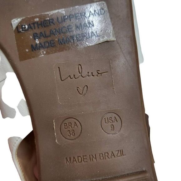 Lulus Houston Off White Nappa Leather Pointed Toe Slingback Flats Size 9 - Picture 12 of 12